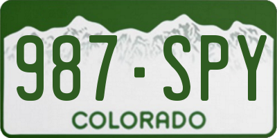 CO license plate 987SPY