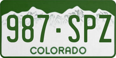 CO license plate 987SPZ