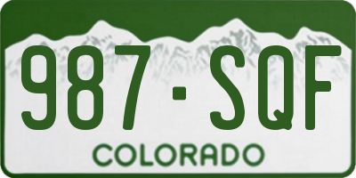 CO license plate 987SQF