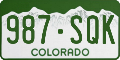 CO license plate 987SQK