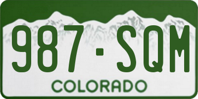 CO license plate 987SQM