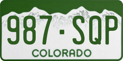 CO license plate 987SQP