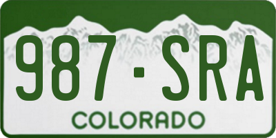 CO license plate 987SRA