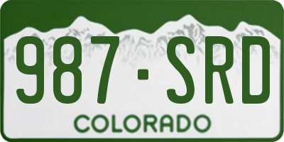 CO license plate 987SRD