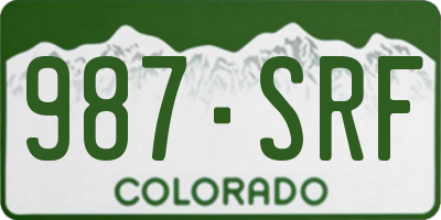 CO license plate 987SRF