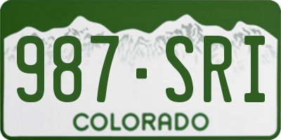 CO license plate 987SRI