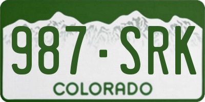 CO license plate 987SRK