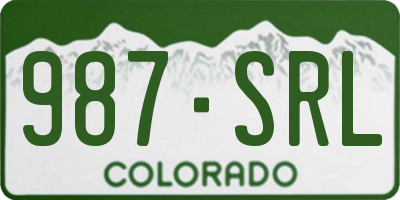 CO license plate 987SRL