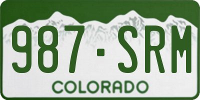 CO license plate 987SRM