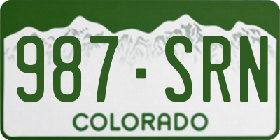 CO license plate 987SRN
