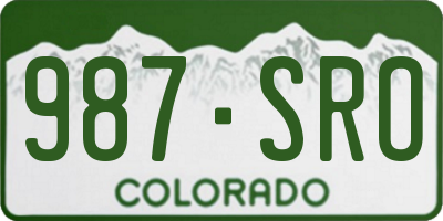CO license plate 987SRO