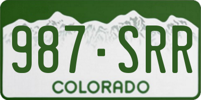 CO license plate 987SRR