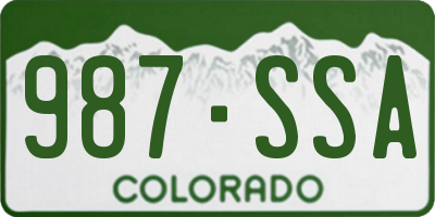 CO license plate 987SSA
