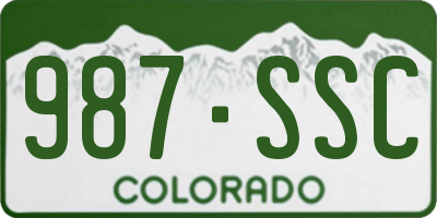 CO license plate 987SSC