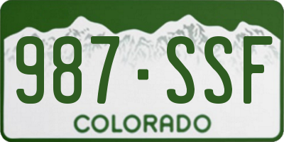 CO license plate 987SSF