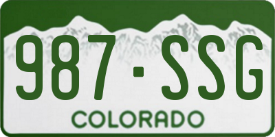 CO license plate 987SSG