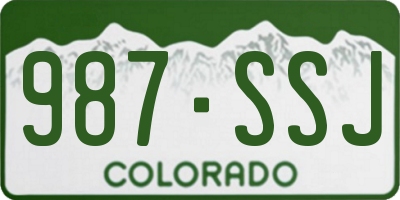 CO license plate 987SSJ