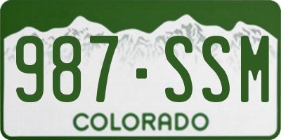 CO license plate 987SSM