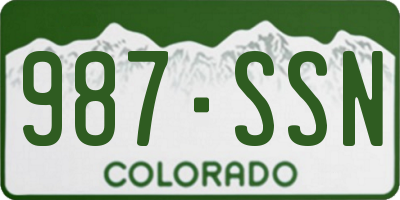 CO license plate 987SSN
