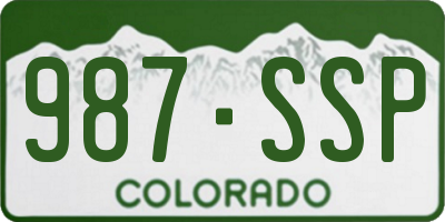 CO license plate 987SSP