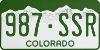 CO license plate 987SSR