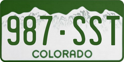 CO license plate 987SST