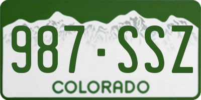 CO license plate 987SSZ