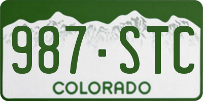 CO license plate 987STC