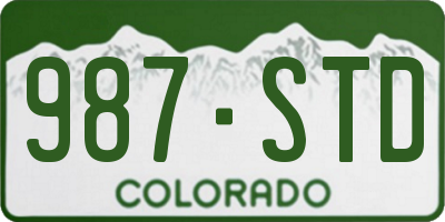 CO license plate 987STD