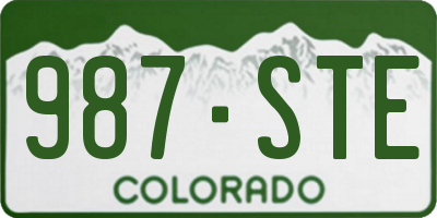 CO license plate 987STE