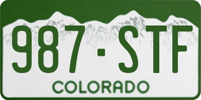 CO license plate 987STF