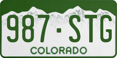 CO license plate 987STG