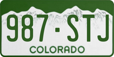 CO license plate 987STJ
