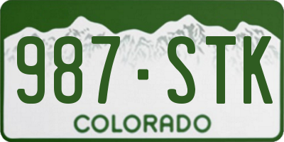 CO license plate 987STK