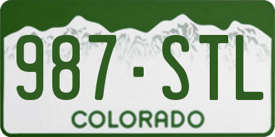 CO license plate 987STL