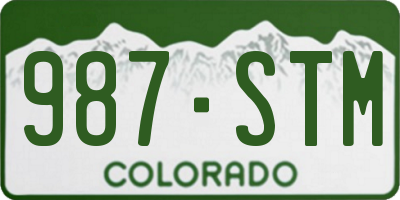 CO license plate 987STM