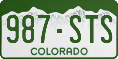 CO license plate 987STS