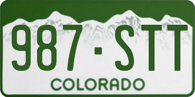 CO license plate 987STT