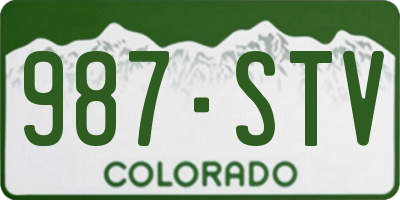 CO license plate 987STV
