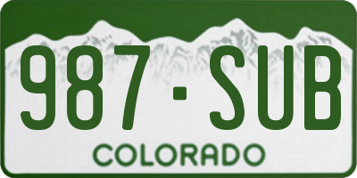 CO license plate 987SUB