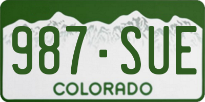 CO license plate 987SUE