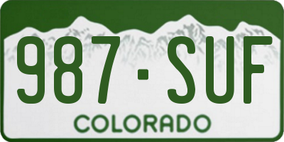 CO license plate 987SUF