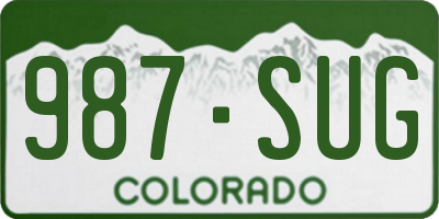 CO license plate 987SUG