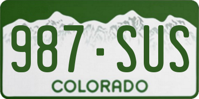 CO license plate 987SUS