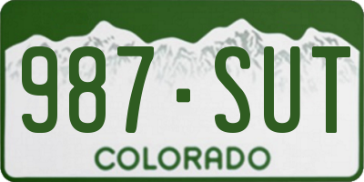 CO license plate 987SUT