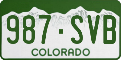 CO license plate 987SVB
