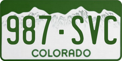 CO license plate 987SVC