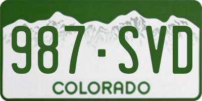CO license plate 987SVD