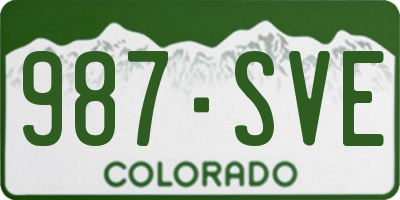 CO license plate 987SVE