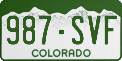 CO license plate 987SVF